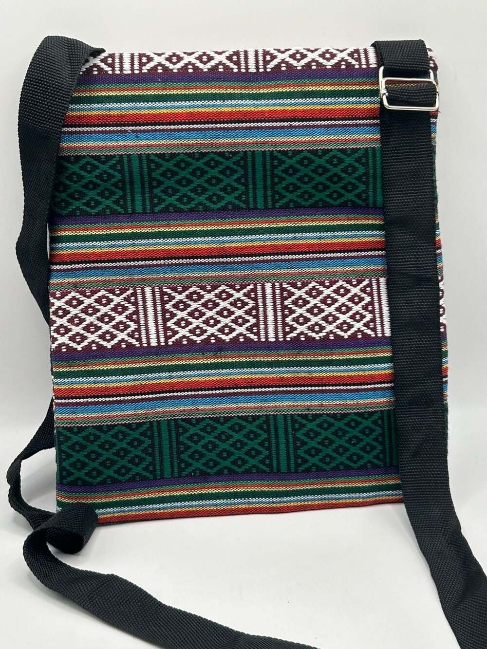 Bohemian Owl Canvas Crossbody Bag with Embroidered Detail and Adjustable Strap - Picture 2 of 6